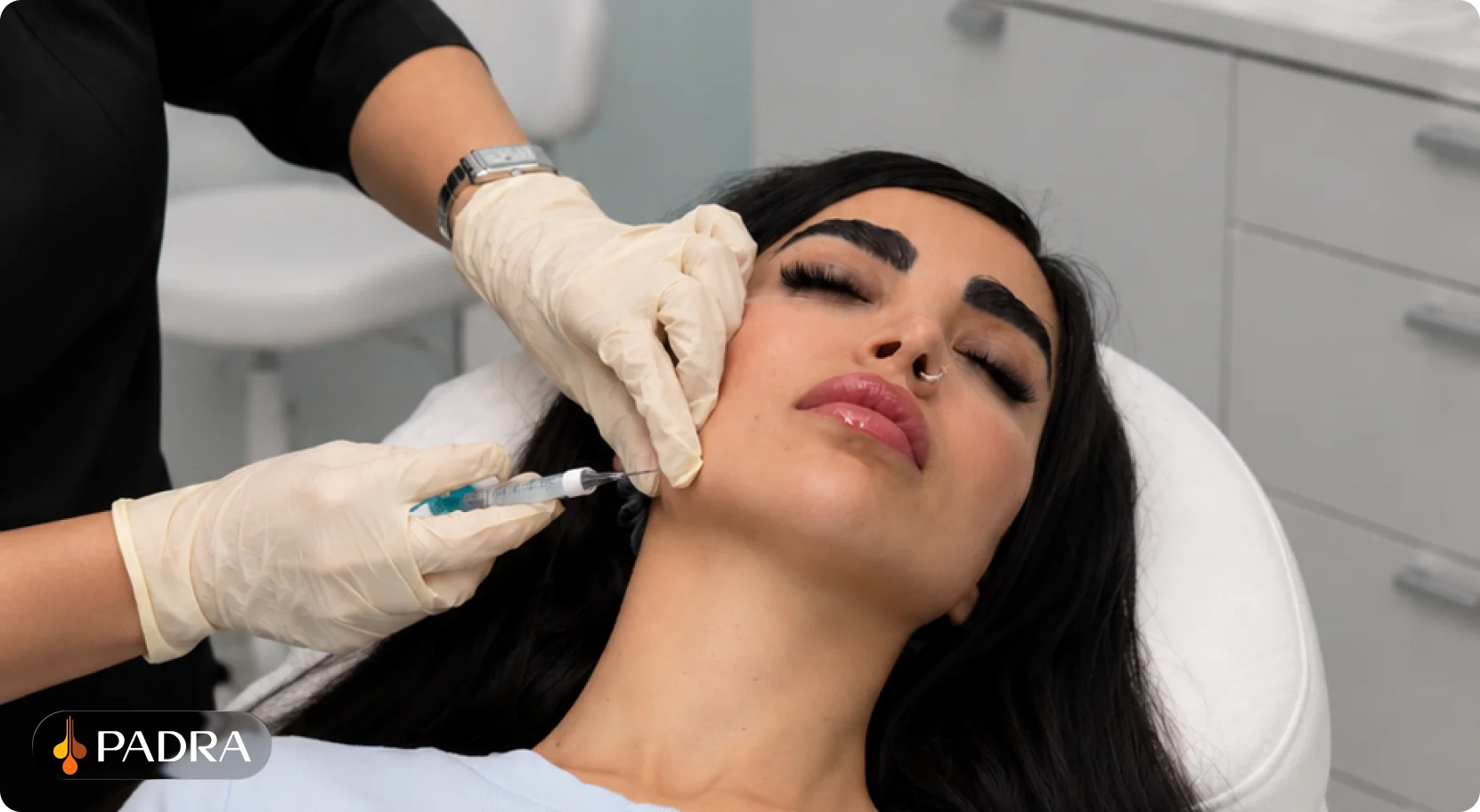 During Jawline Filler Injection